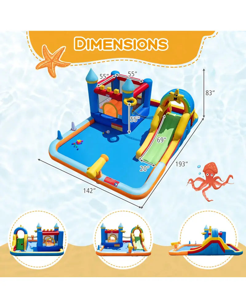 Inflatable Water Slide Park with Climbing Wall and Splash Pool - Inflatable Water Slides