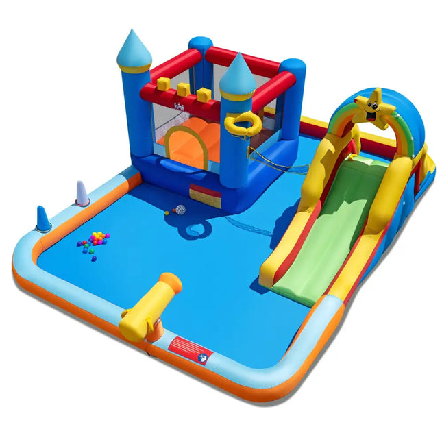Inflatable Water Slide Park with Climbing Wall and Splash Pool - Inflatable Water Slides