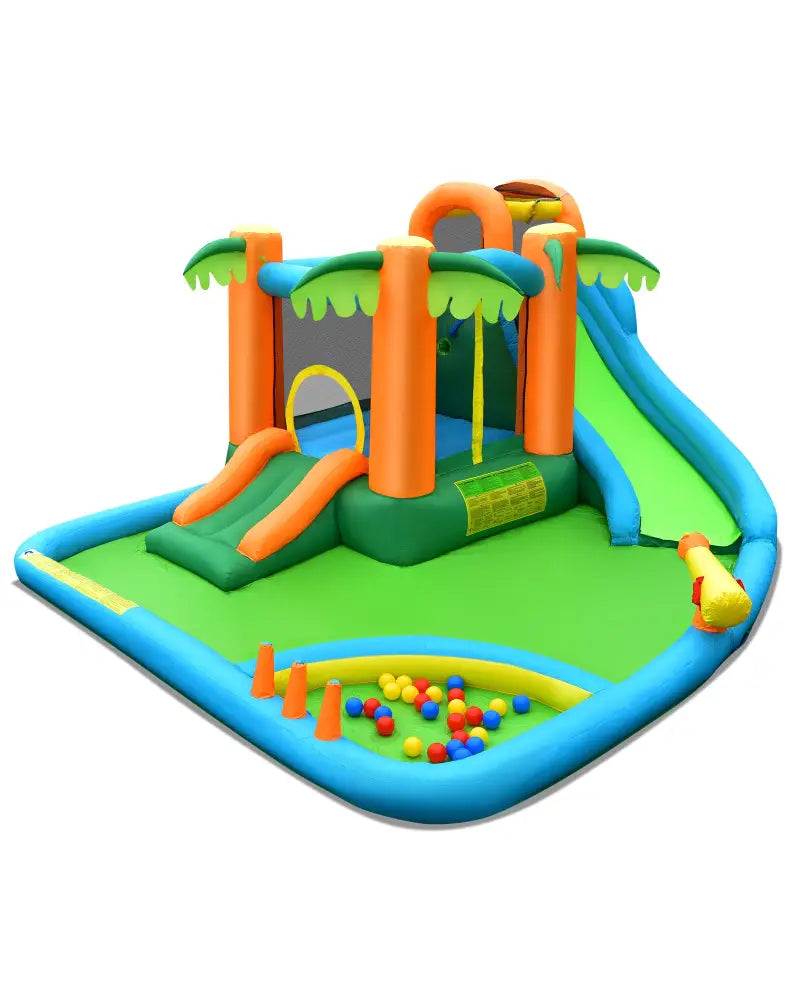 Inflatable Water Slide Park with Upgraded Handrail without Blower - Inflatable Water Slides