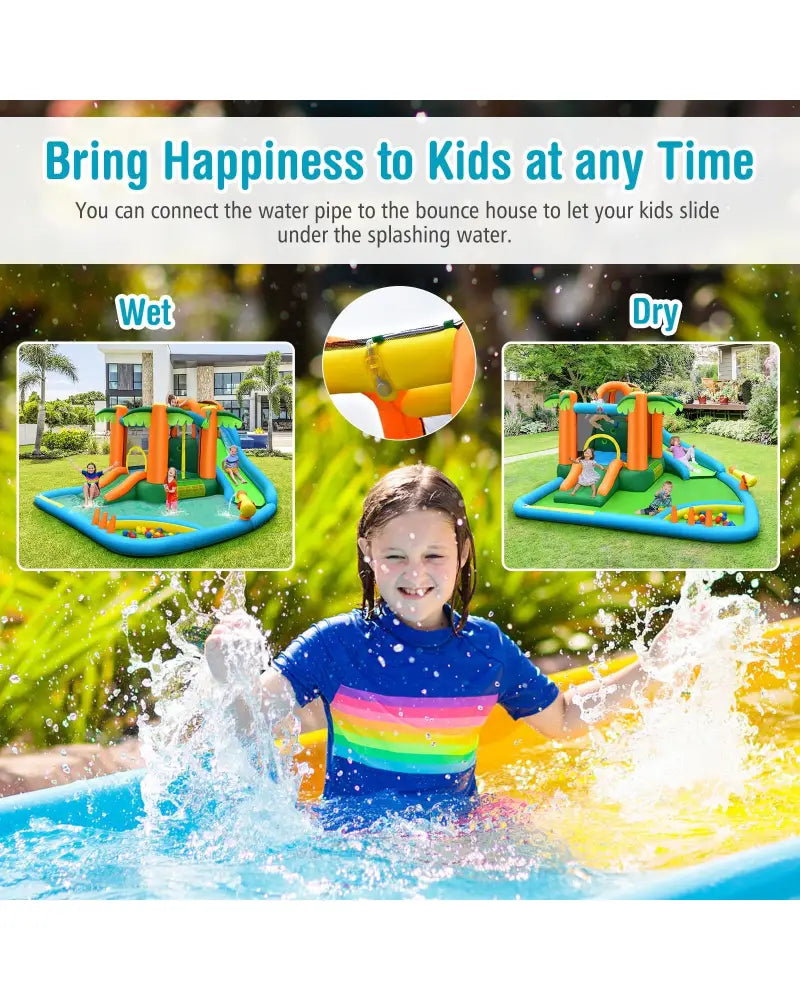 Inflatable Water Slide Park with Upgraded Handrail without Blower - Inflatable Water Slides