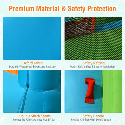 Inflatable Water Slide with Bounce House and Splash Pool without Blower for Kids - Inflatable Water Slides