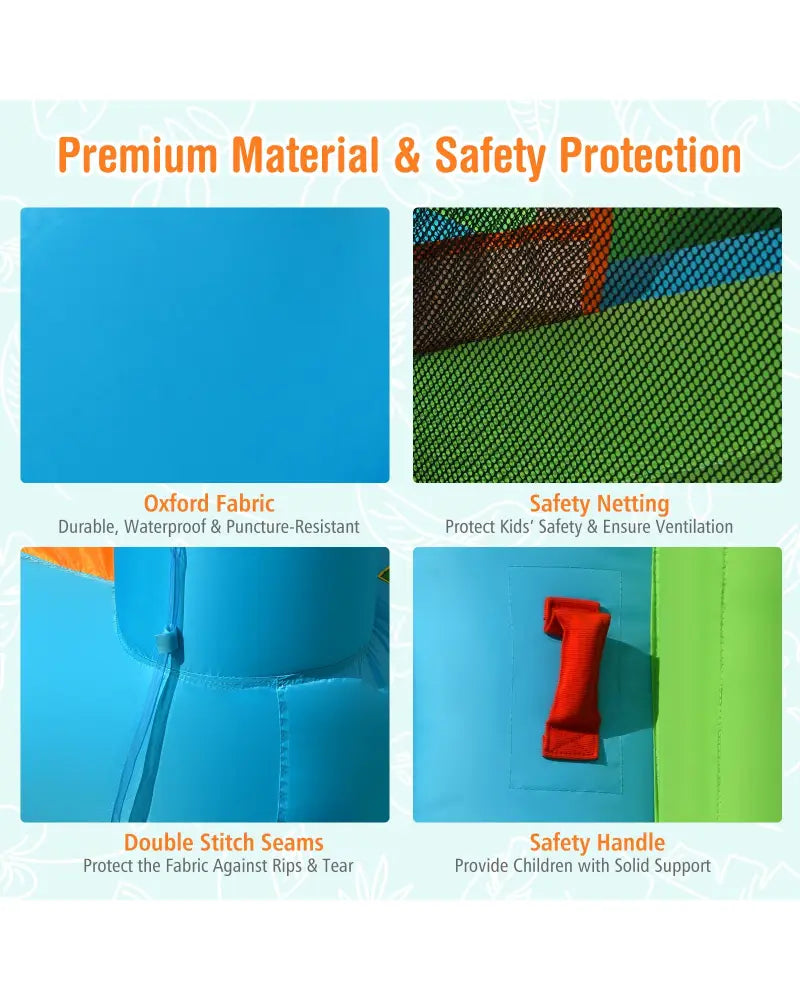 Inflatable Water Slide with Bounce House and Splash Pool without Blower for Kids - Inflatable Water Slides