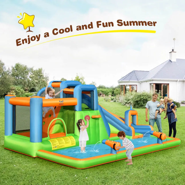 Inflatable Water Slide with Dual Climbing Walls and Blower Excluded - Inflatable Water Slides