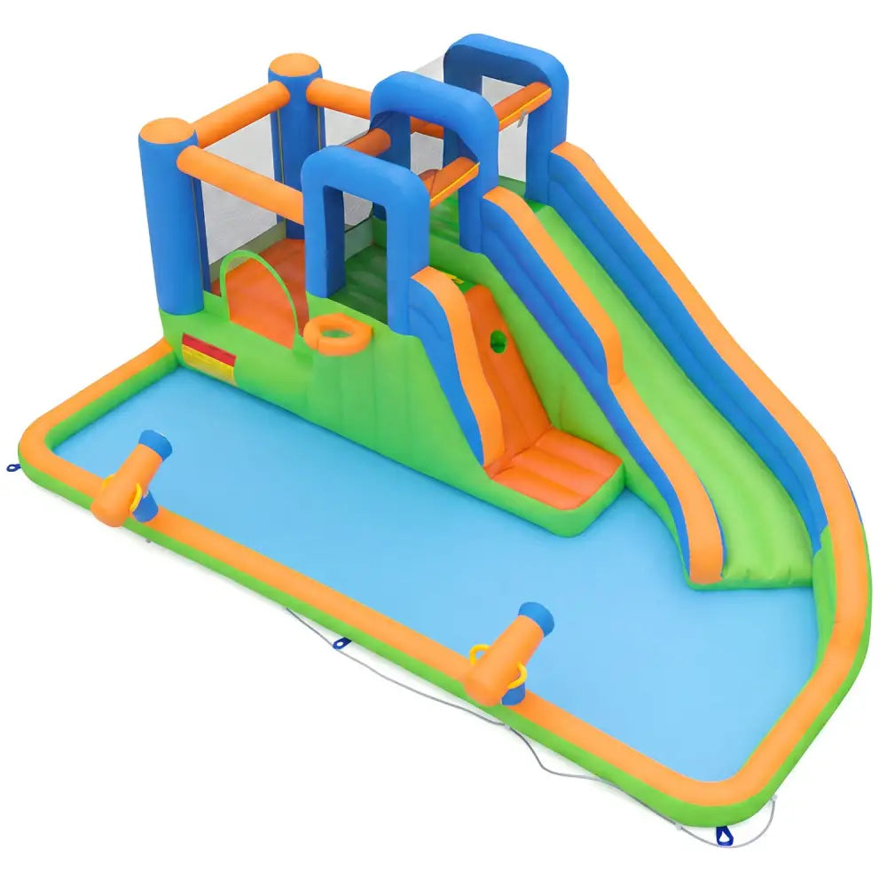 Inflatable Water Slide with Dual Climbing Walls and Blower Excluded - Multicolor - Inflatable Water Slides