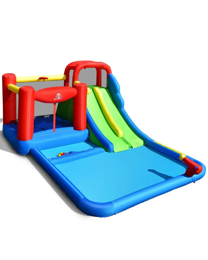 Inflatable Water Slide with Ocean Balls for Kids without Blower - Inflatable Water Slides
