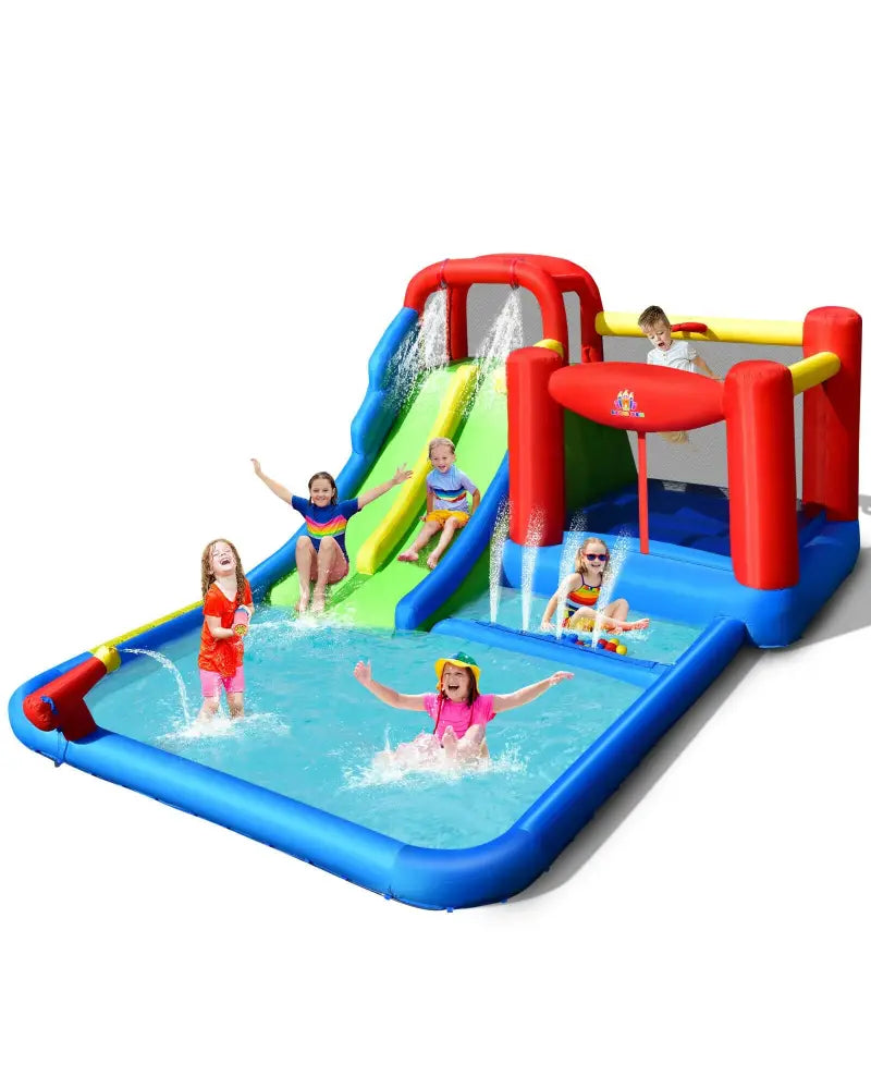 Inflatable Water Slide with Ocean Balls for Kids without Blower - Inflatable Water Slides