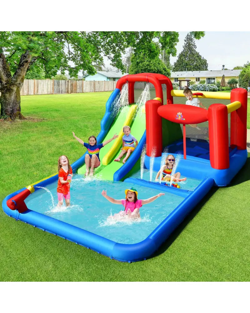 Inflatable Water Slide with Ocean Balls for Kids without Blower - Inflatable Water Slides