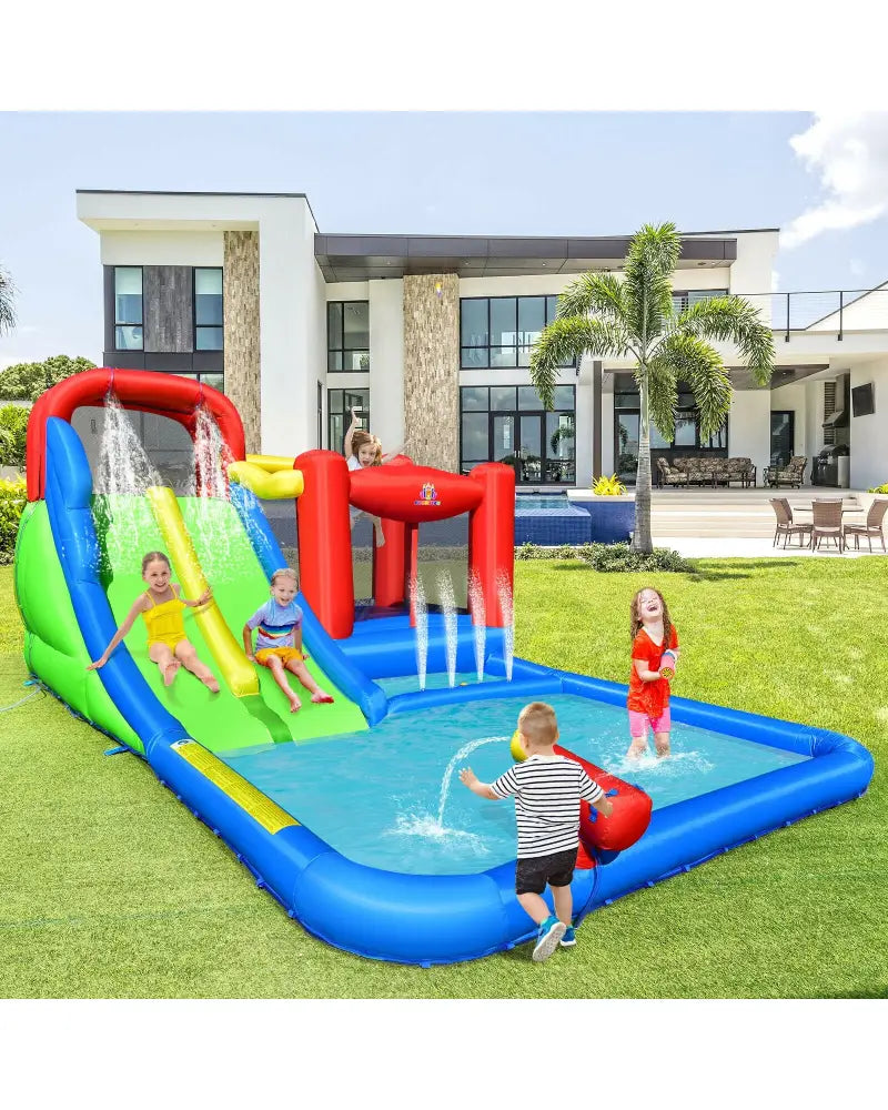 Inflatable Water Slide with Ocean Balls for Kids without Blower - Inflatable Water Slides