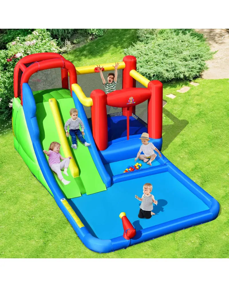 Inflatable Water Slide with Ocean Balls for Kids without Blower - Inflatable Water Slides