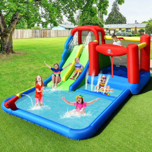 Inflatable Water Slide with Ocean Balls for Kids without Blower - Inflatable Water Slides