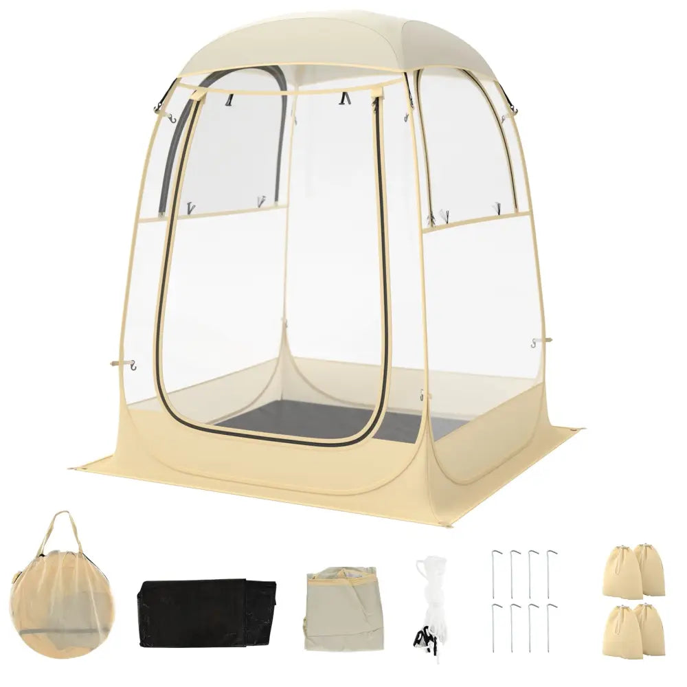 Instant Pop up Sports Tent with Carrying Bag and Floor Mat for 1-2/5-6 People-S - Tents
