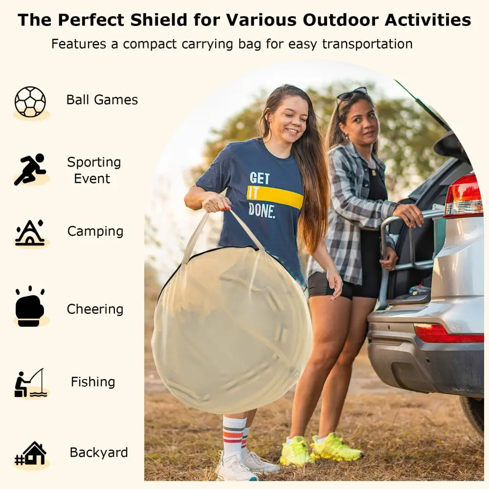 Instant Pop up Sports Tent with Carrying Bag and Floor Mat for 1-2/5-6 People-S - Tents