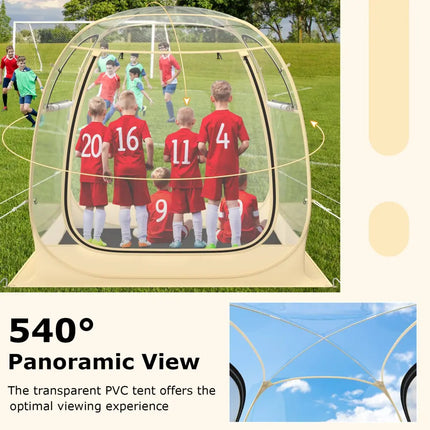Instant Pop up Sports Tent with Carrying Bag and Floor Mat for 1-2/5-6 People-M - Beige - Tents