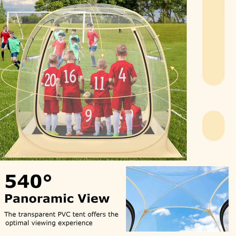 Instant Pop up Sports Tent with Carrying Bag and Floor Mat for 1-2/5-6 People-M - Beige - Tents