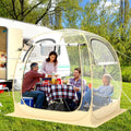 Instant Pop up Sports Tent with Carrying Bag and Floor Mat for 1-2/5-6 People-M - Beige - Tents