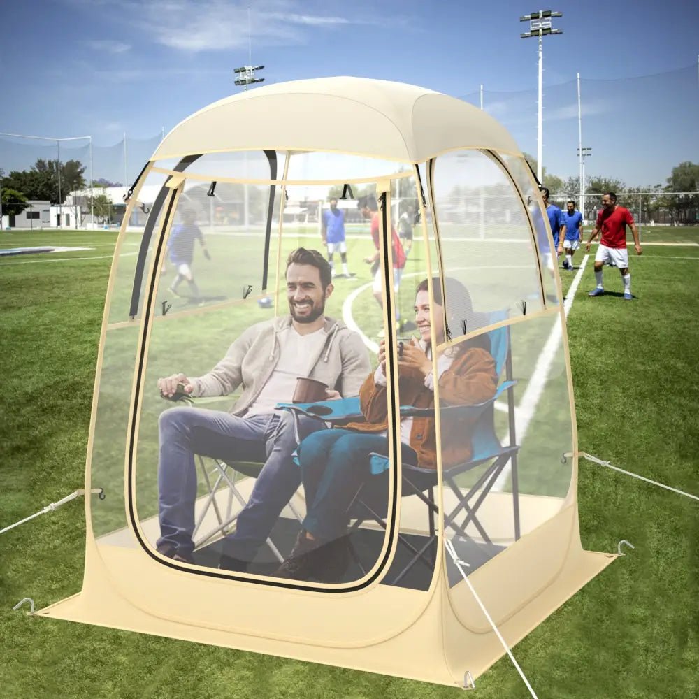 Instant Pop up Sports Tent with Carrying Bag and Floor Mat for 1-2/5-6 People-S - Tents