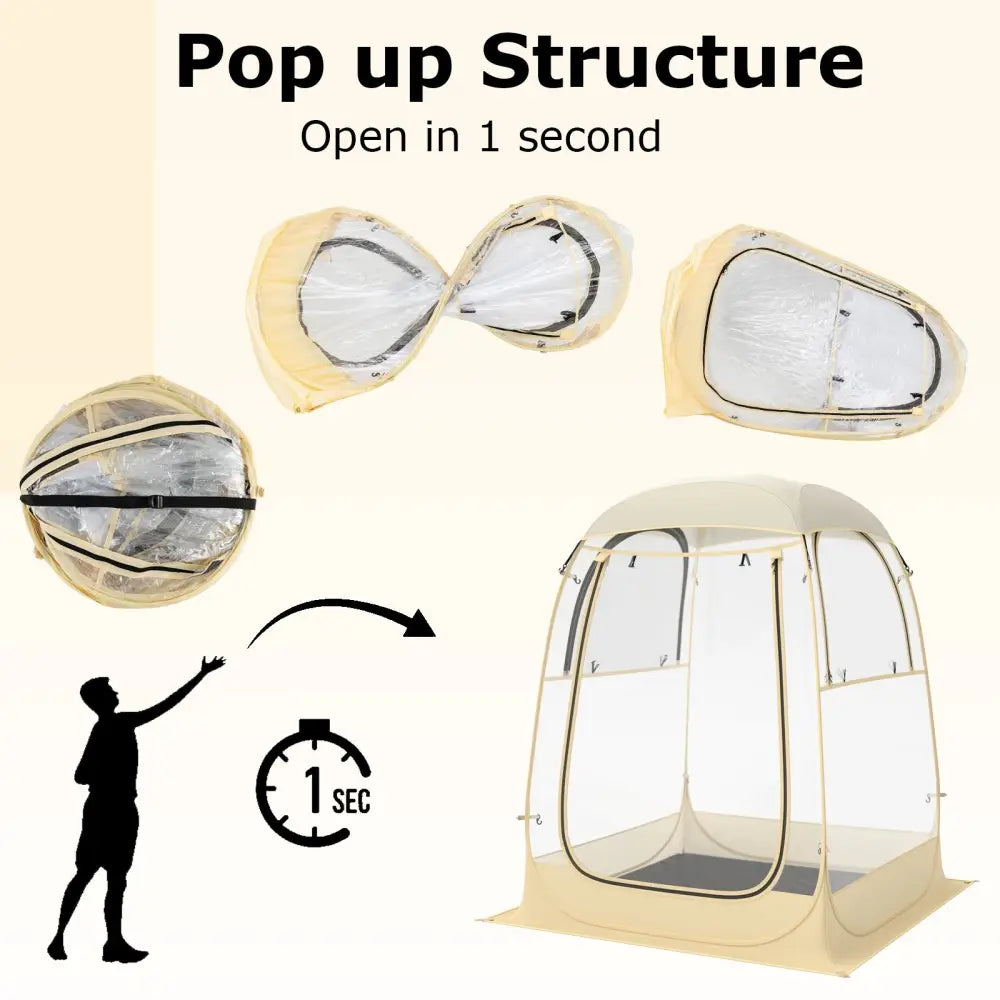 Instant Pop up Sports Tent with Carrying Bag and Floor Mat for 1-2/5-6 People-S - Tents