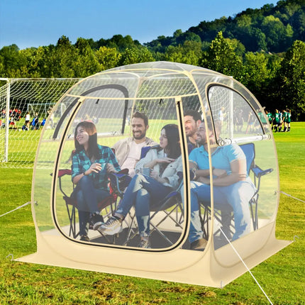 Instant Pop up Sports Tent with Carrying Bag and Floor Mat for 1-2/5-6 People-M - Beige - Tents