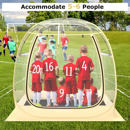 Instant Pop up Sports Tent with Carrying Bag and Floor Mat for 1-2/5-6 People-M - Beige - Tents