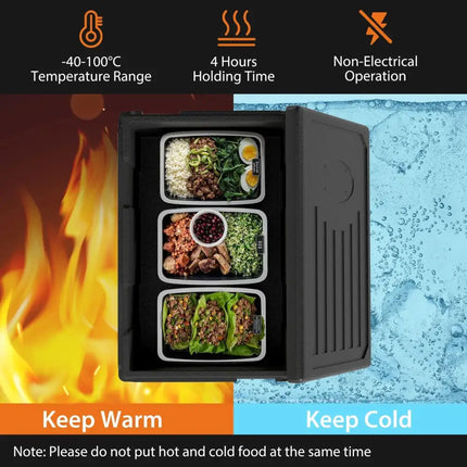 Insulated Food Pan Carrier 49 Qt Top Load Stackable Hot Box with Built-in Handles Costway