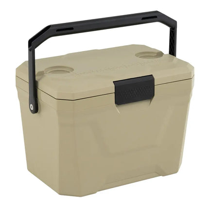Insulated Portable Cooler Hard Shell Ice Chest with 2 Cup Holders-Sand Color - Coffee - Coolers