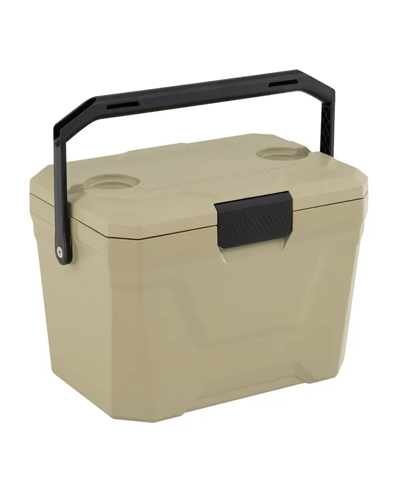 Insulated Portable Cooler Hard Shell Ice Chest with 2 Cup Holders-Sand Color - Coffee - Coolers