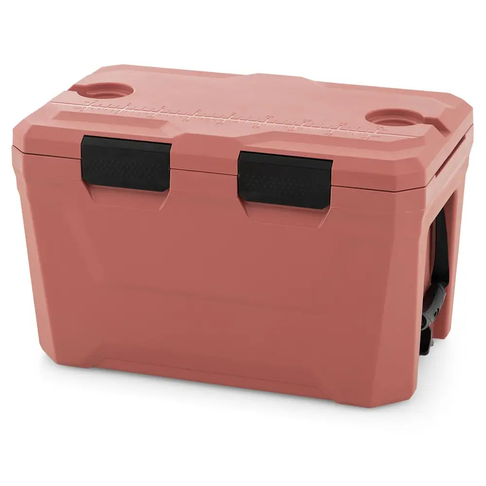 Insulated Portable Cooler Hard Shell Ice Chest with 2 Cup Holders Bottle Opener and Drain Plug-Pink - Pink - Coolers