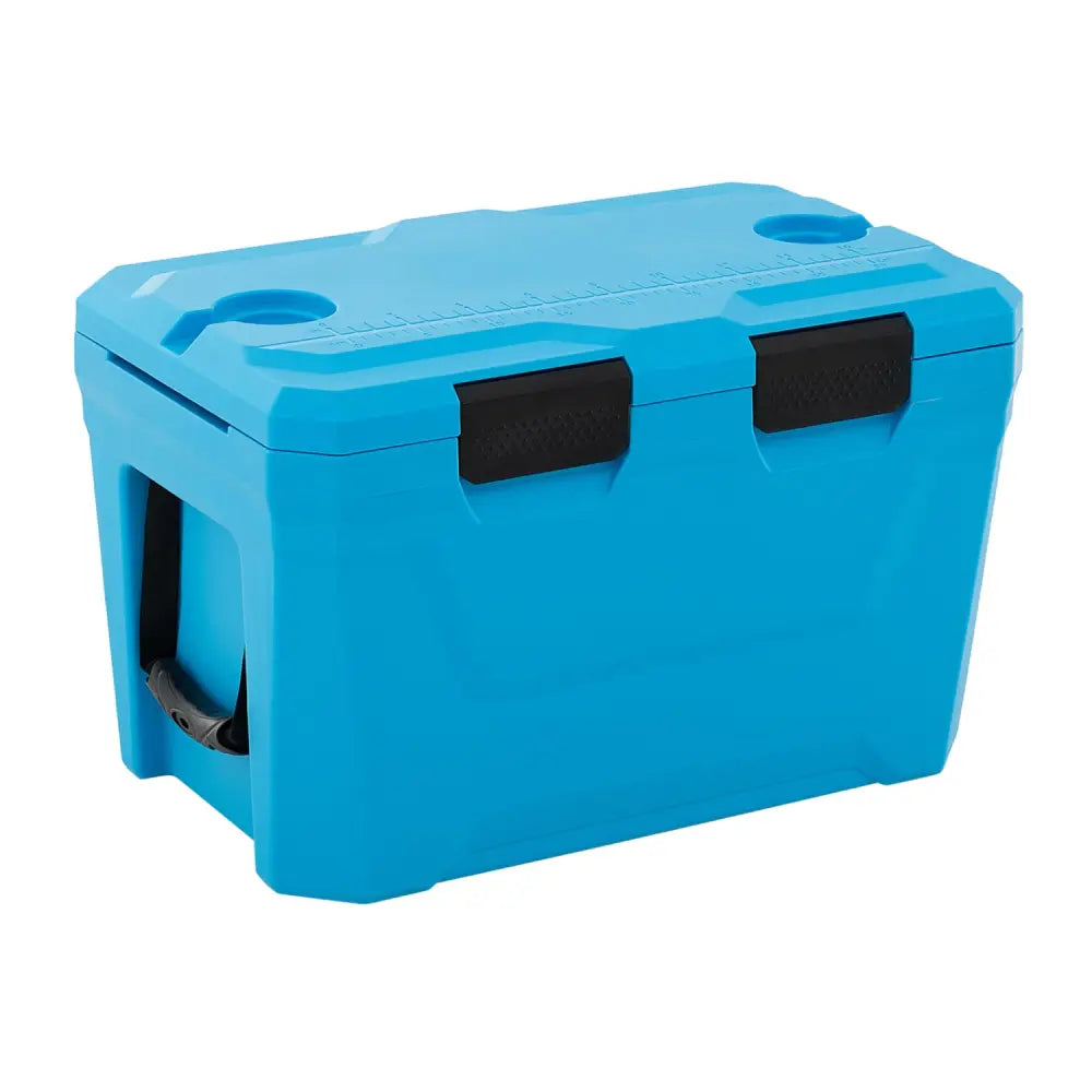 Insulated Portable Cooler Hard Shell Ice Chest with 2 Cup Holders Bottle Opener and Drain Plug-Blue - Blue - Coolers