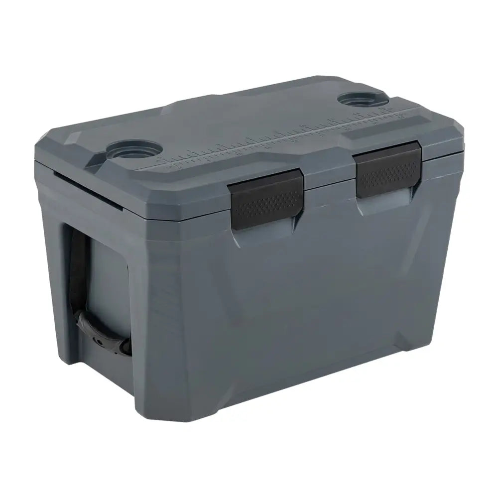 Insulated Portable Cooler Hard Shell Ice Chest with 2 Cup Holders Bottle Opener and Drain Plug-Gray - Gray - Coolers