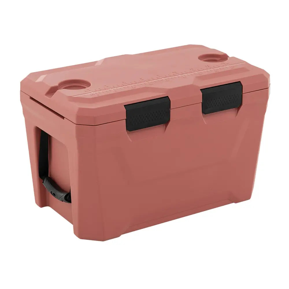 Insulated Portable Cooler Hard Shell Ice Chest with 2 Cup Holders Bottle Opener and Drain Plug-Pink - Pink - Coolers