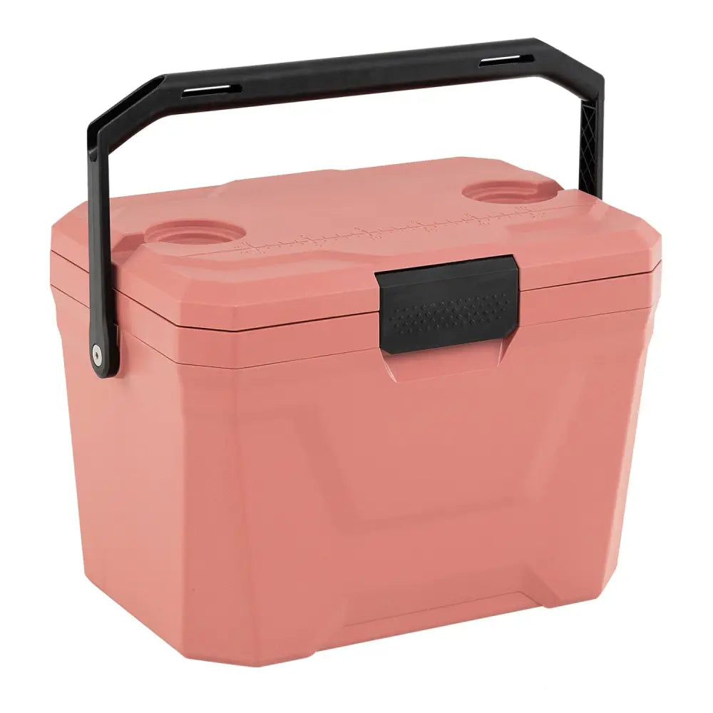 Insulated Portable Cooler Hard Shell Ice Chest with 2 Cup Holders-Pink - Pink - Coolers