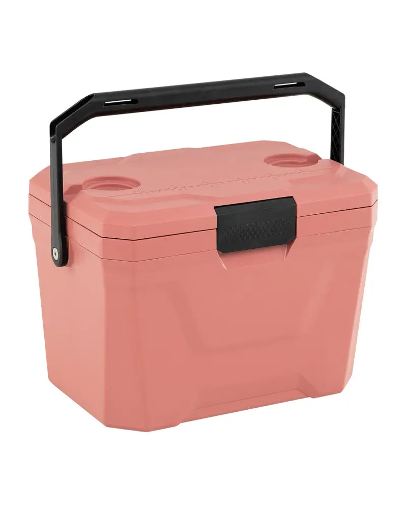 Insulated Portable Cooler Hard Shell Ice Chest with 2 Cup Holders-Pink - Pink - Coolers