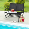 Iron Patio Rocking Chair for Outdoor Backyard and Lawn-Black - Black - Patio Rocking Chairs & Gliders