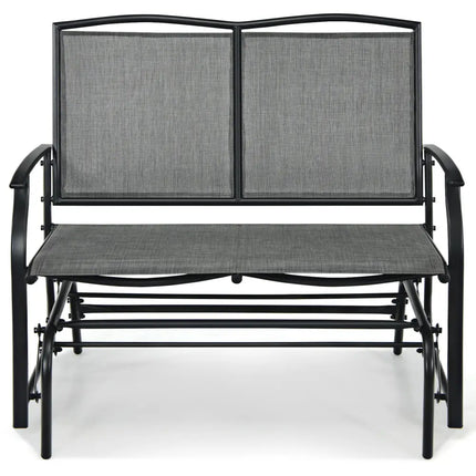 Iron Patio Rocking Chair for Outdoor Backyard and Lawn-Gray - Gray - Patio Rocking Chairs & Gliders
