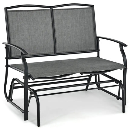 Iron Patio Rocking Chair for Outdoor Backyard and Lawn-Gray - Gray - Patio Rocking Chairs & Gliders
