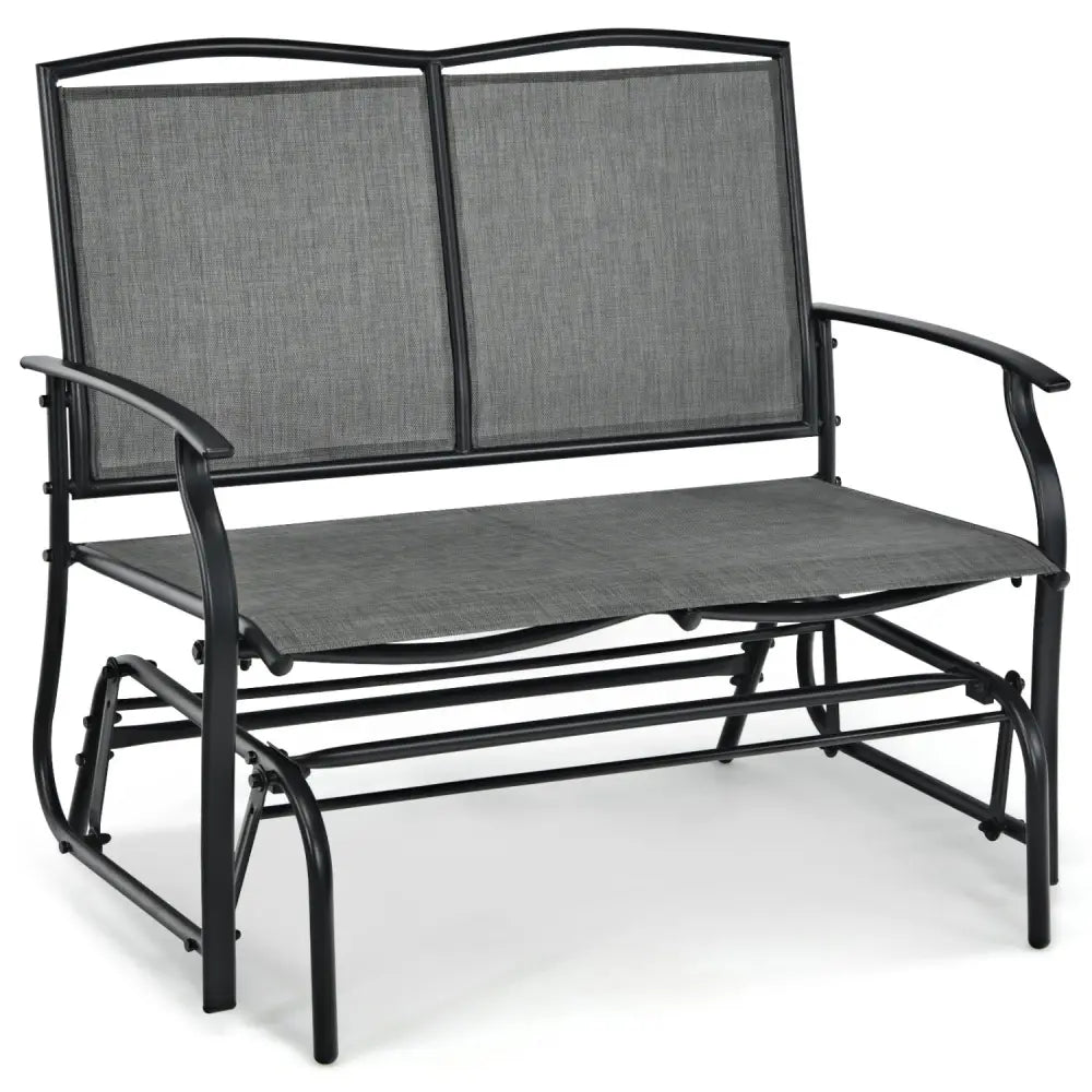 Iron Patio Rocking Chair for Outdoor Backyard and Lawn-Gray - Gray - Patio Rocking Chairs & Gliders