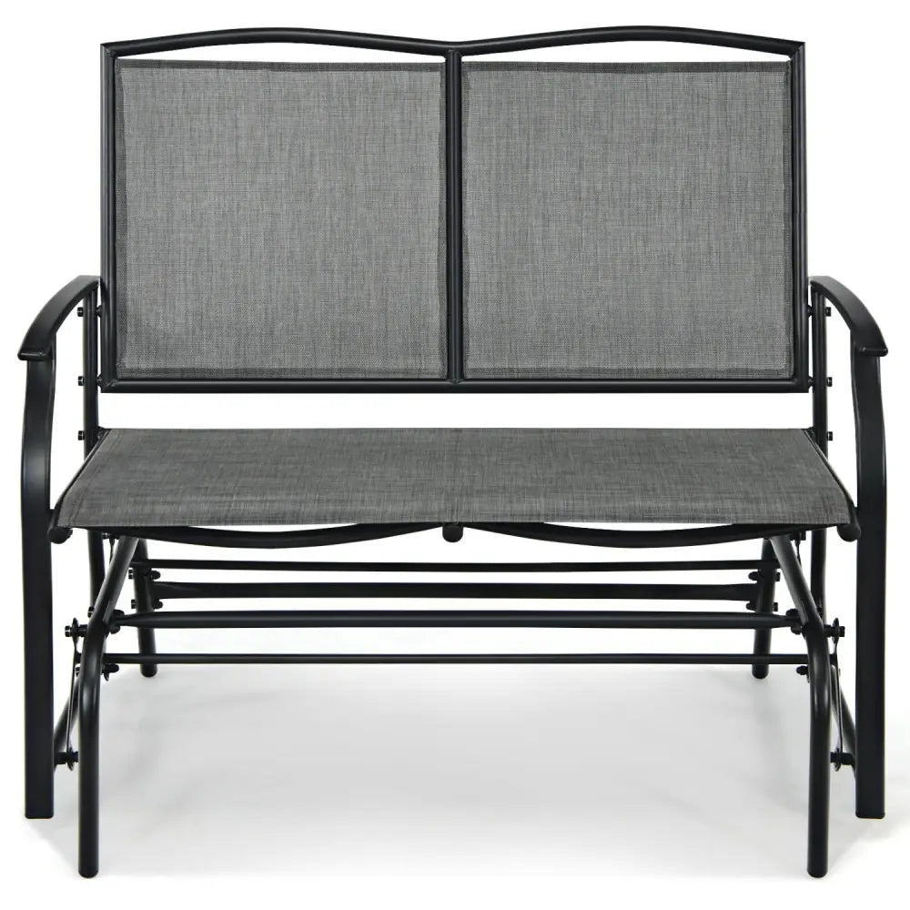 Iron Patio Rocking Chair for Outdoor Backyard and Lawn-Gray - Gray - Patio Rocking Chairs & Gliders