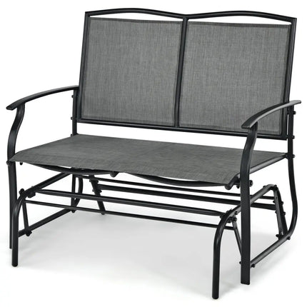 Iron Patio Rocking Chair for Outdoor Backyard and Lawn-Gray - Gray - Patio Rocking Chairs & Gliders