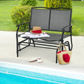 Iron Patio Rocking Chair for Outdoor Backyard and Lawn-Gray - Gray - Patio Rocking Chairs & Gliders