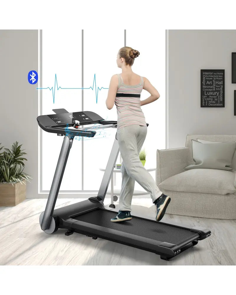 Italian Designed Folding Treadmill for Home - Black - Treadmills