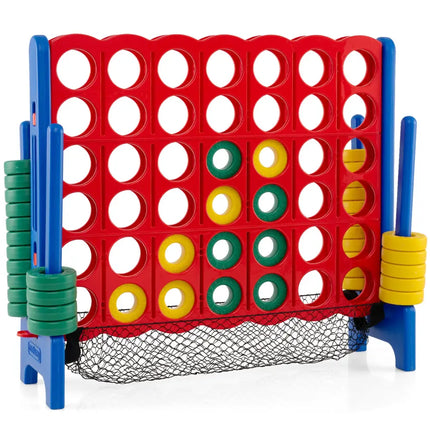 Jumbo 4 in a Row Game Set with 42 Chess Pieces 4-to-Score Giant Game Set-Red - Red - Lawn Games