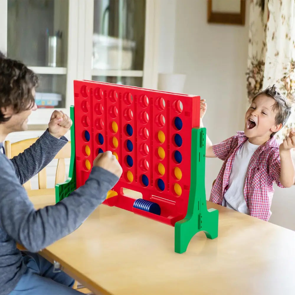 Jumbo 4-to-Score Connect Game Set with Carrying Bag and 42 Coins-Green - Green - Lawn Games