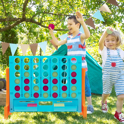 Jumbo 4-to-Score Connect Game Set with Carrying Bag and 42 Coins-Orange - Orange - Lawn Games