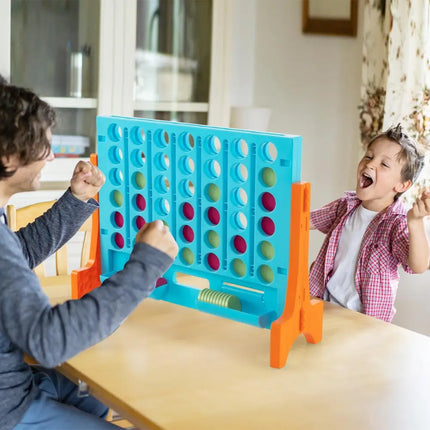 Jumbo 4-to-Score Connect Game Set with Carrying Bag and 42 Coins-Orange - Orange - Lawn Games