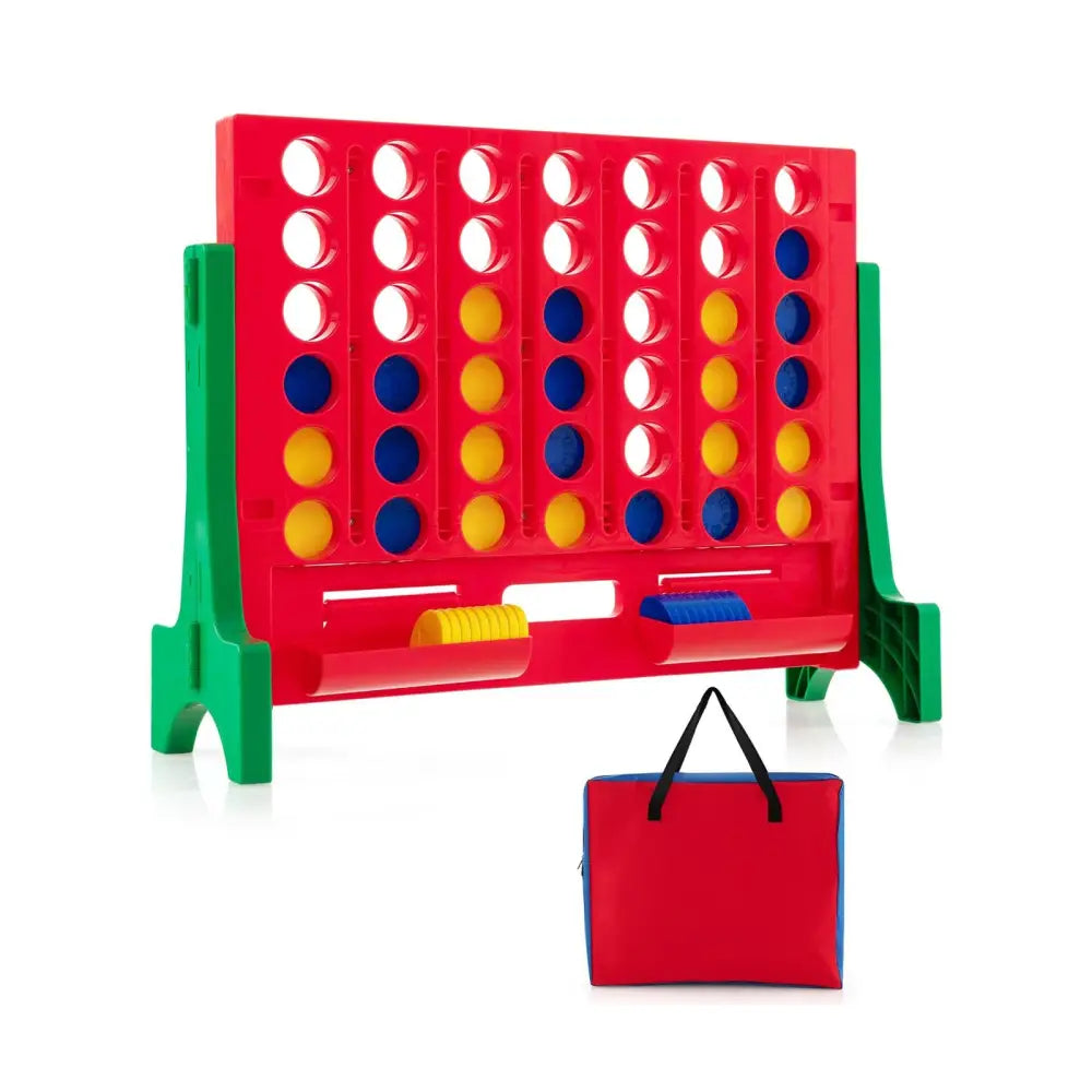 Jumbo 4-to-Score Connect Game Set with Carrying Bag and 42 Coins-Green - Green - Lawn Games