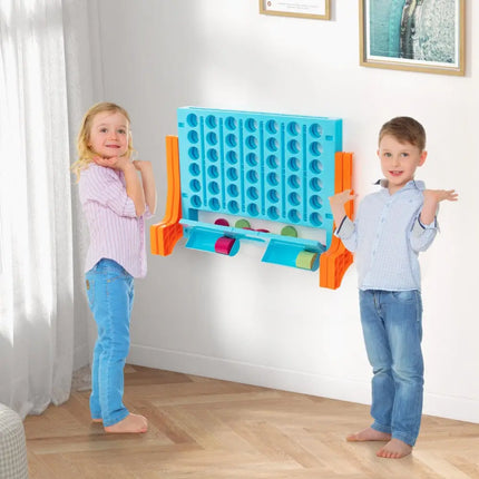 Jumbo 4-to-Score Connect Game Set with Carrying Bag and 42 Coins-Orange - Orange - Lawn Games