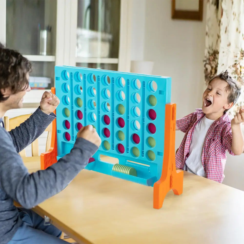 Jumbo 4-to-Score Connect Game Set with Carrying Bag and 42 Coins-Orange - Orange - Lawn Games