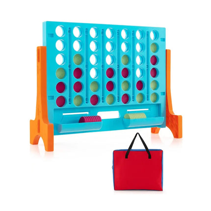 Jumbo 4-to-Score Connect Game Set with Carrying Bag and 42 Coins-Orange - Orange - Lawn Games