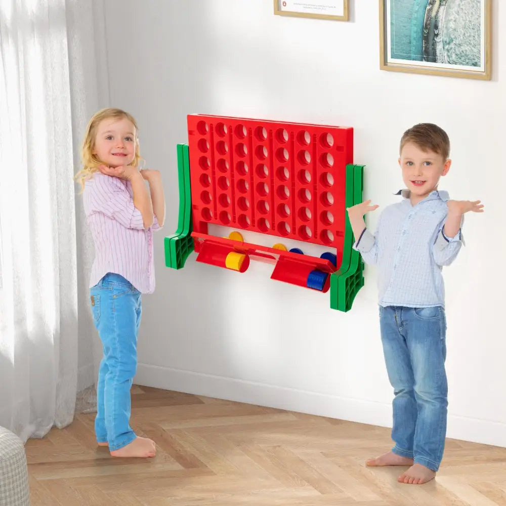 Jumbo 4-to-Score Connect Game Set with Carrying Bag and 42 Coins-Green - Green - Lawn Games