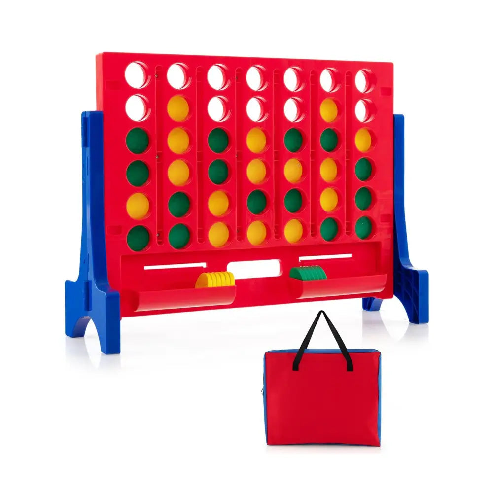 Jumbo 4-to-Score Connect Game Set with Carrying Bag and 42 Coins-Blue - Blue - Lawn Games